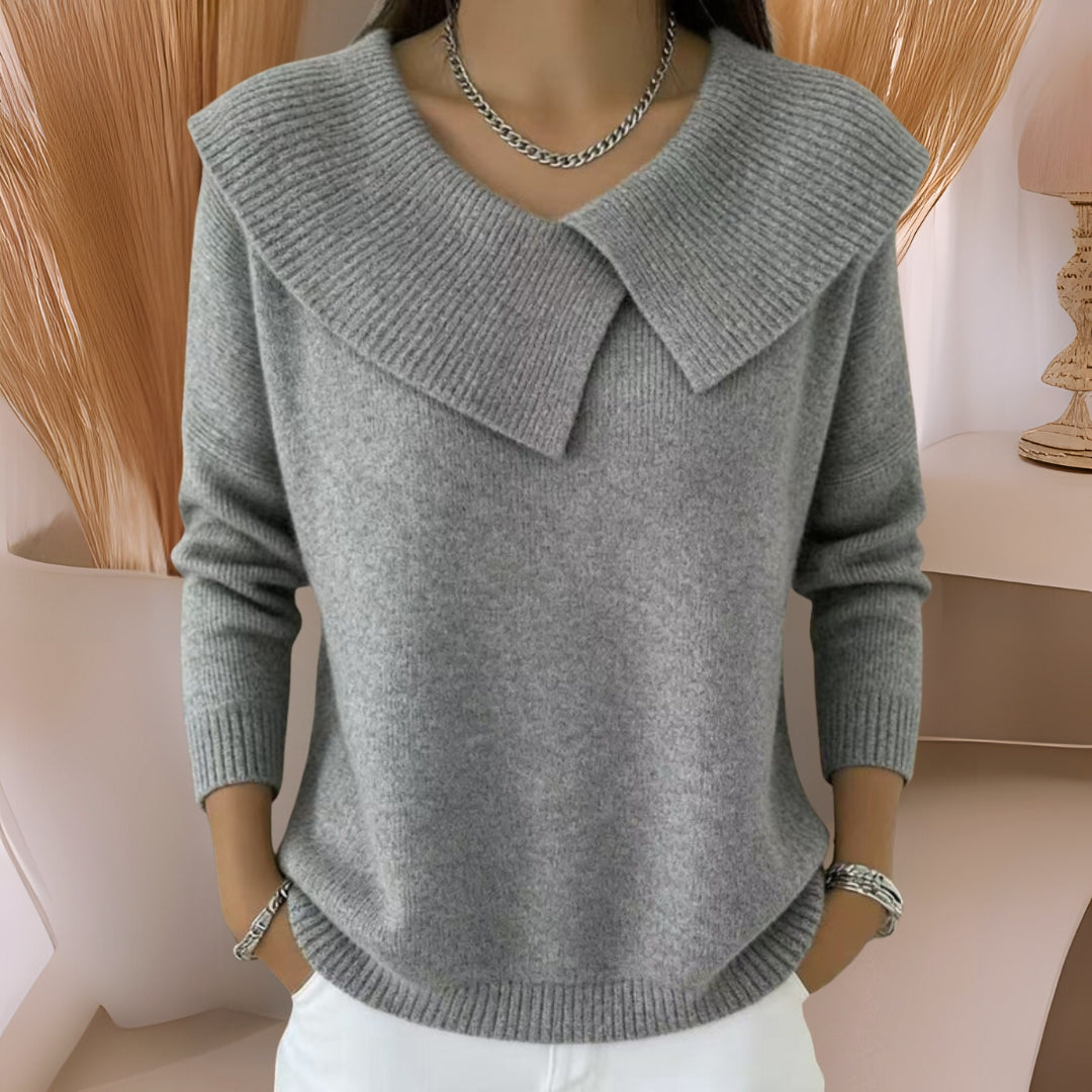 Ingrid | The Pleated-Collar Knit Sweater