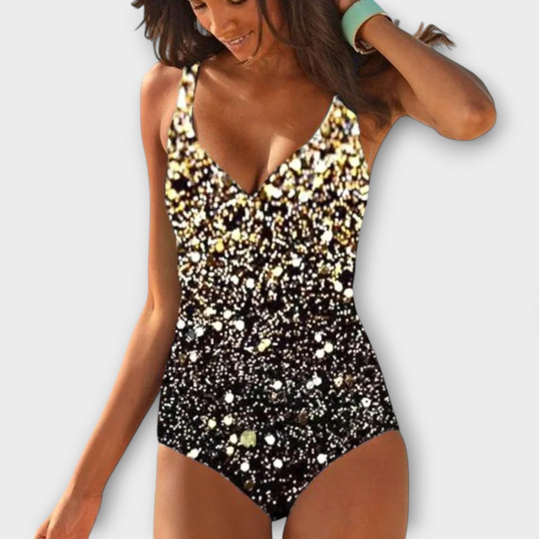 Tricolor Bikini | Women's V-Neck Two-Piece Swimsuit
