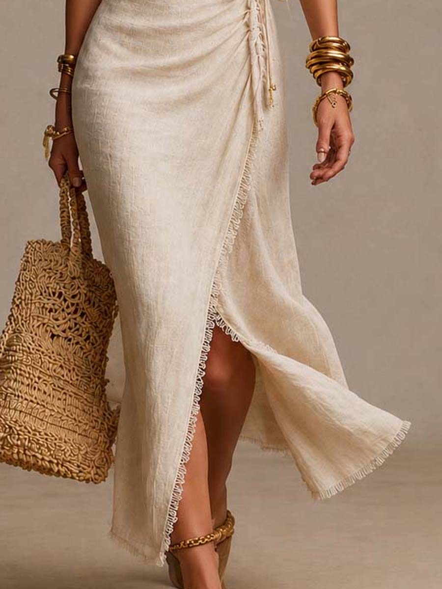 Isla | The Lace-Trim Wrap Midi