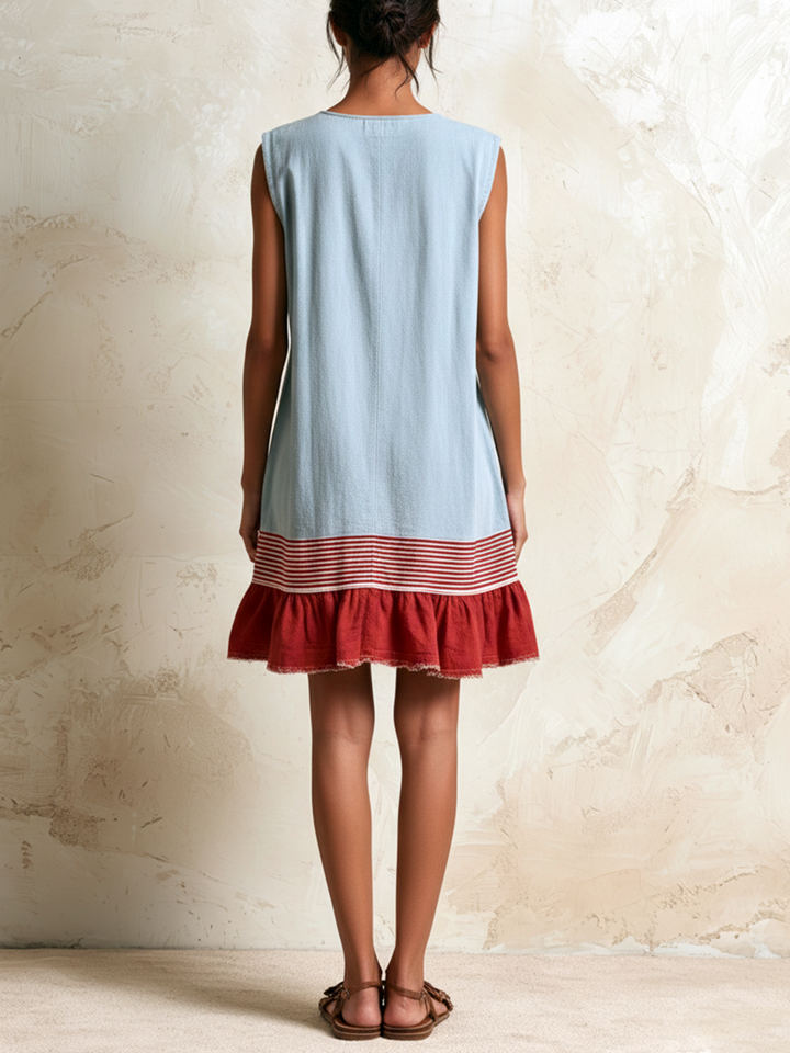 Zia | The Striped-Trim Tunic Dress