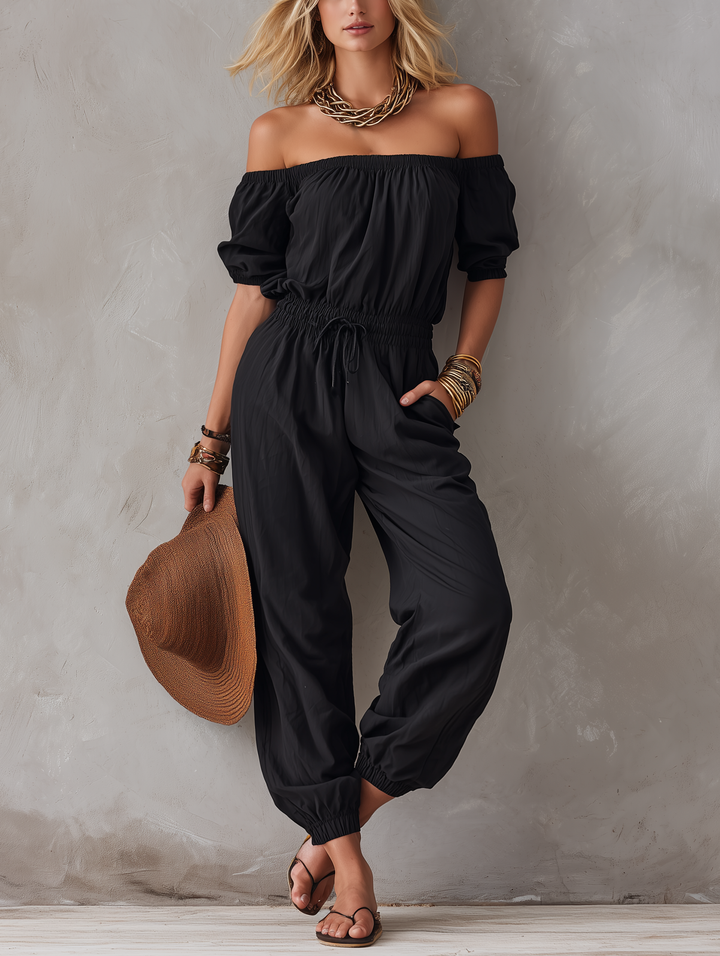 Harlow | The Sleeveless Off-Shoulder Jumpsuit