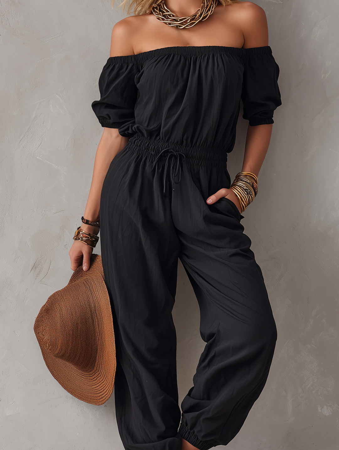 Harlow | The Sleeveless Off-Shoulder Jumpsuit