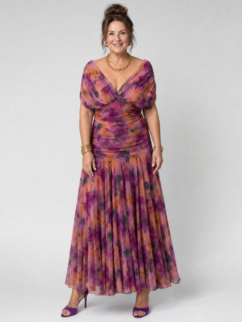 Calen | Women's Off-Shoulder Midi Dress — Flowy Fit