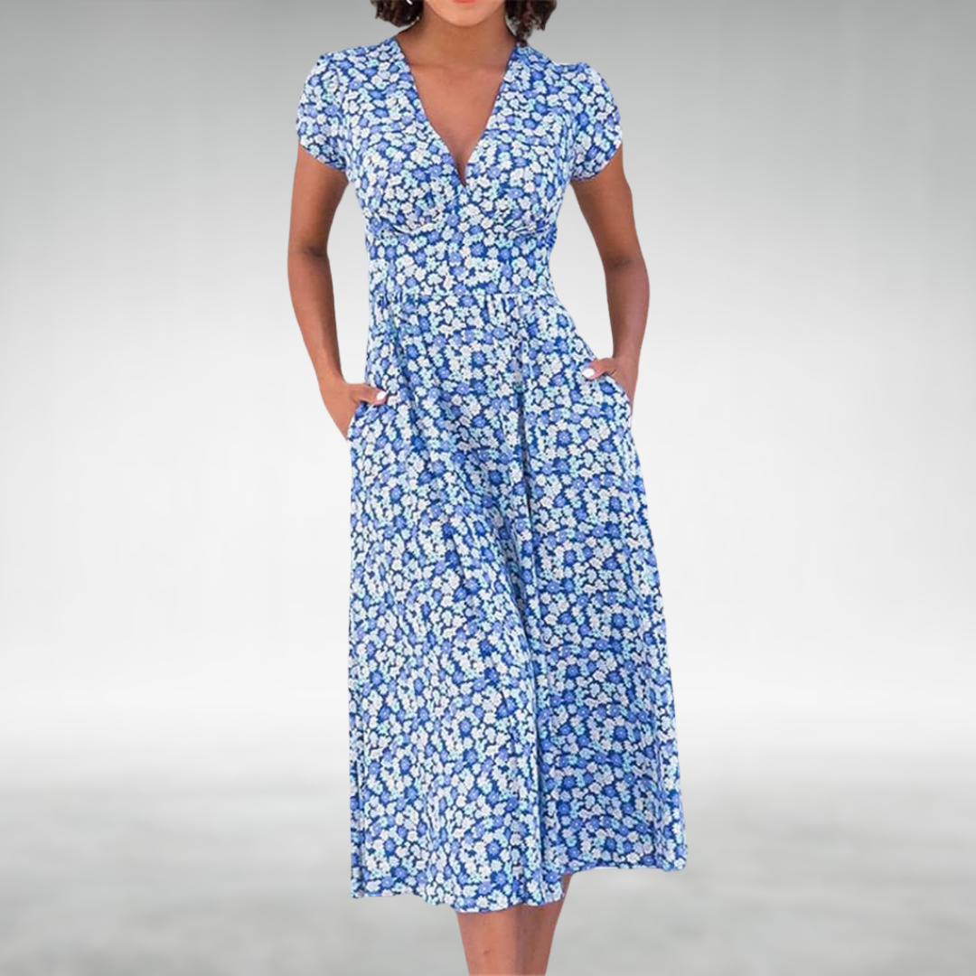 Iona | The Short-Sleeve Flared Midi