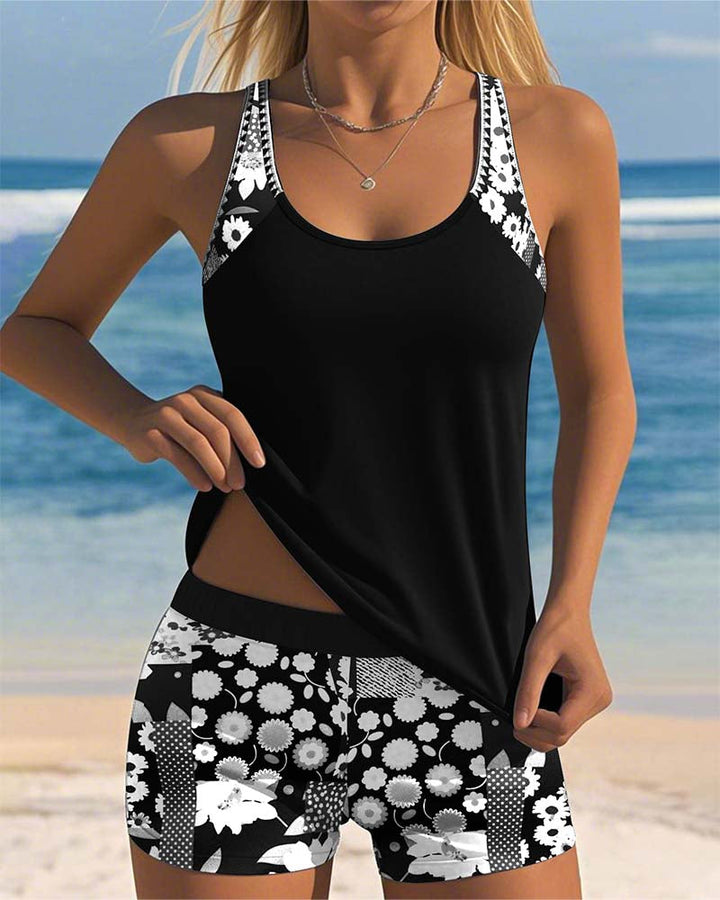 Colette | Women's Supportive Two-Piece Swim Set with Boxer Bottoms