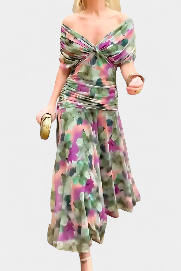 Abigail | Women's Floral Maxi Dress — V-Neck Occasion