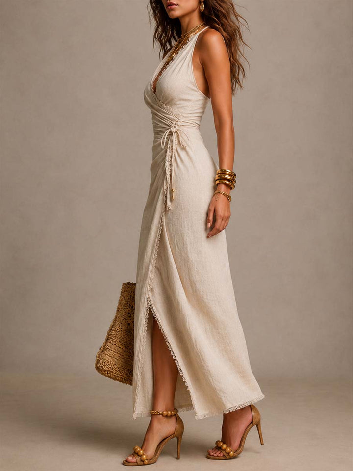 Isla | The Lace-Trim Wrap Midi