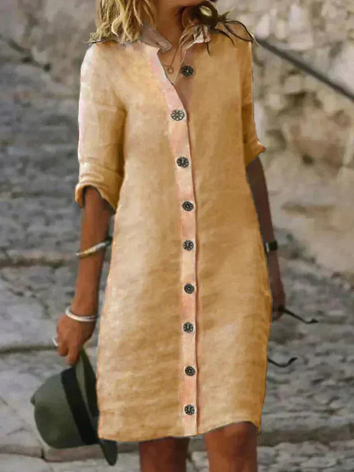 Avera | Women's Midi Shirt Dress — Relaxed A-Line Fit