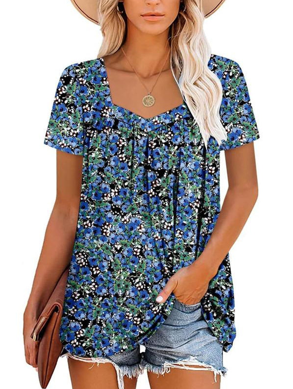 JANET | Women's Printed Short-Sleeve Top — Relaxed Fit
