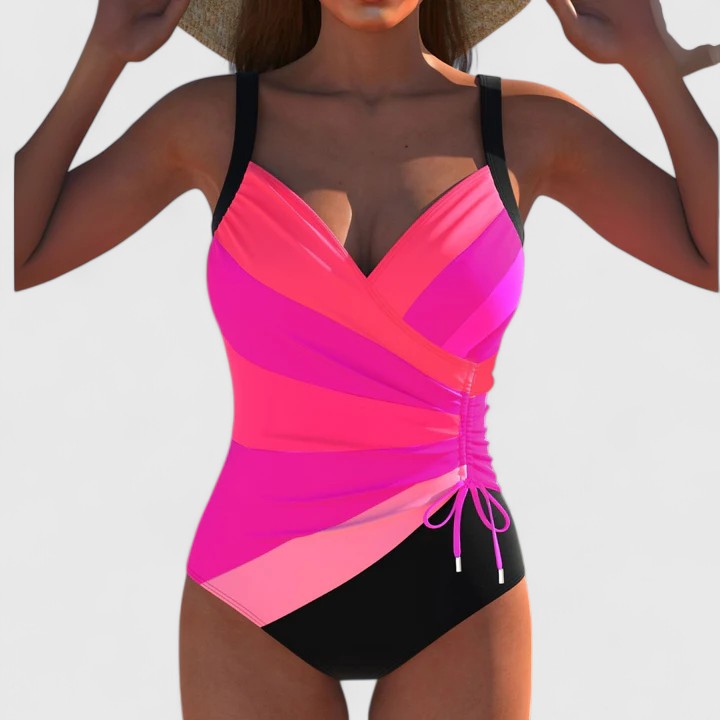 Tazlyne | Women's Floral Wrap One-Piece Swimsuit