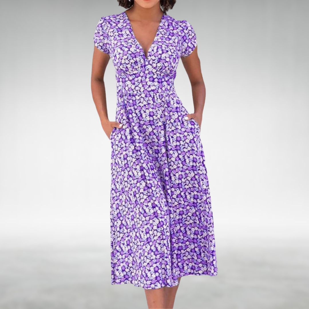 Iona | The Short-Sleeve Flared Midi