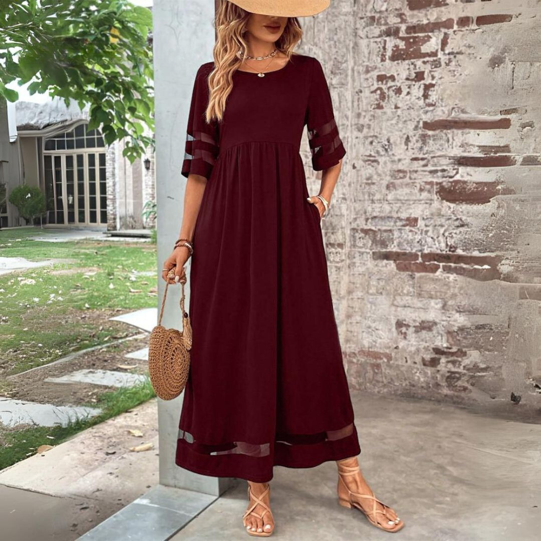 Aubrey™ – Women's Tummy-Smoothing Empire Waist Midi Dress