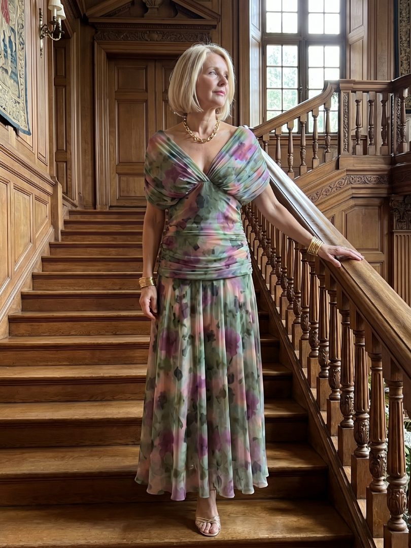 Calen | Women's Off-Shoulder Midi Dress — Flowy Fit