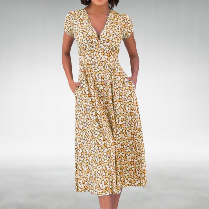Iona | The Short-Sleeve Flared Midi