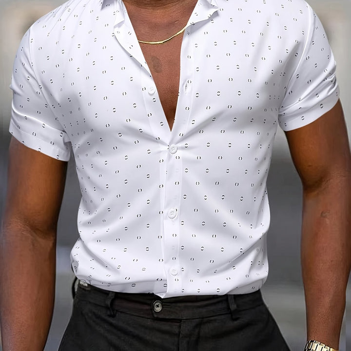 Aaron | Men's Printed Short Sleeve Shirt — Tailored Fit