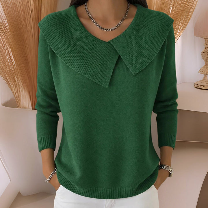 Ingrid | The Pleated-Collar Knit Sweater