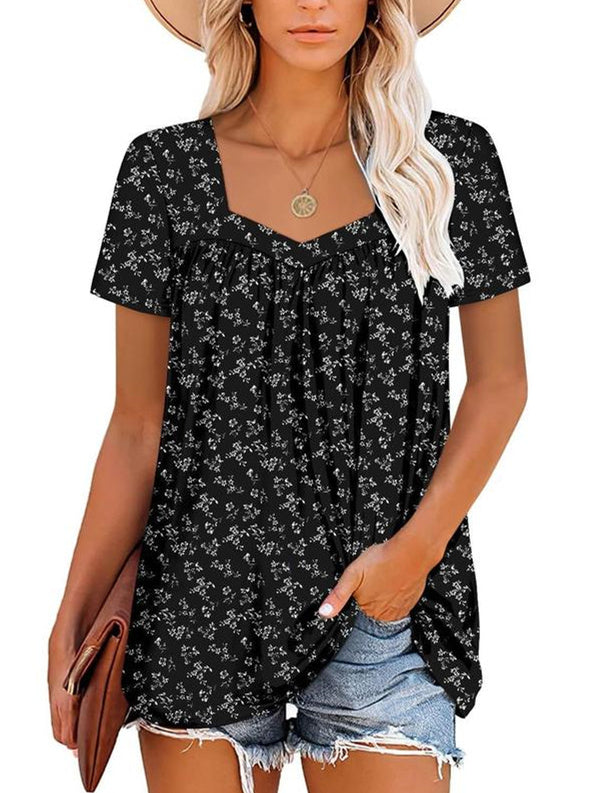 JANET | Women's Printed Short-Sleeve Top — Relaxed Fit
