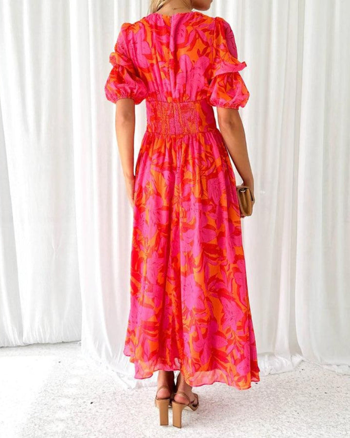 Celia | The Vibrant V-Neck Maxi