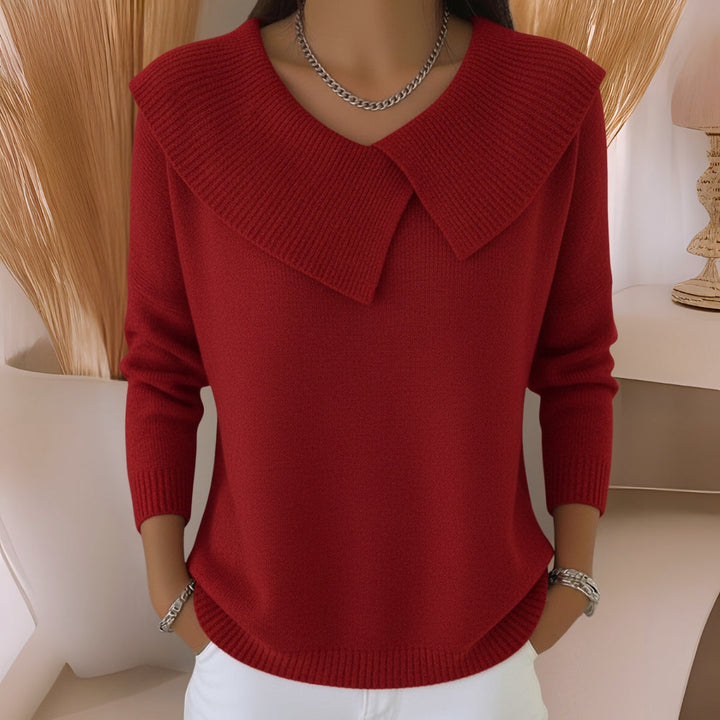 Ingrid | The Pleated-Collar Knit Sweater