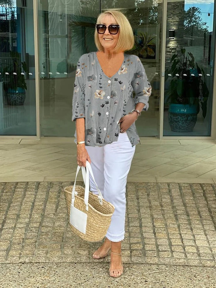 Sophie | Women's Elegant Floral Blouse — Relaxed Fit
