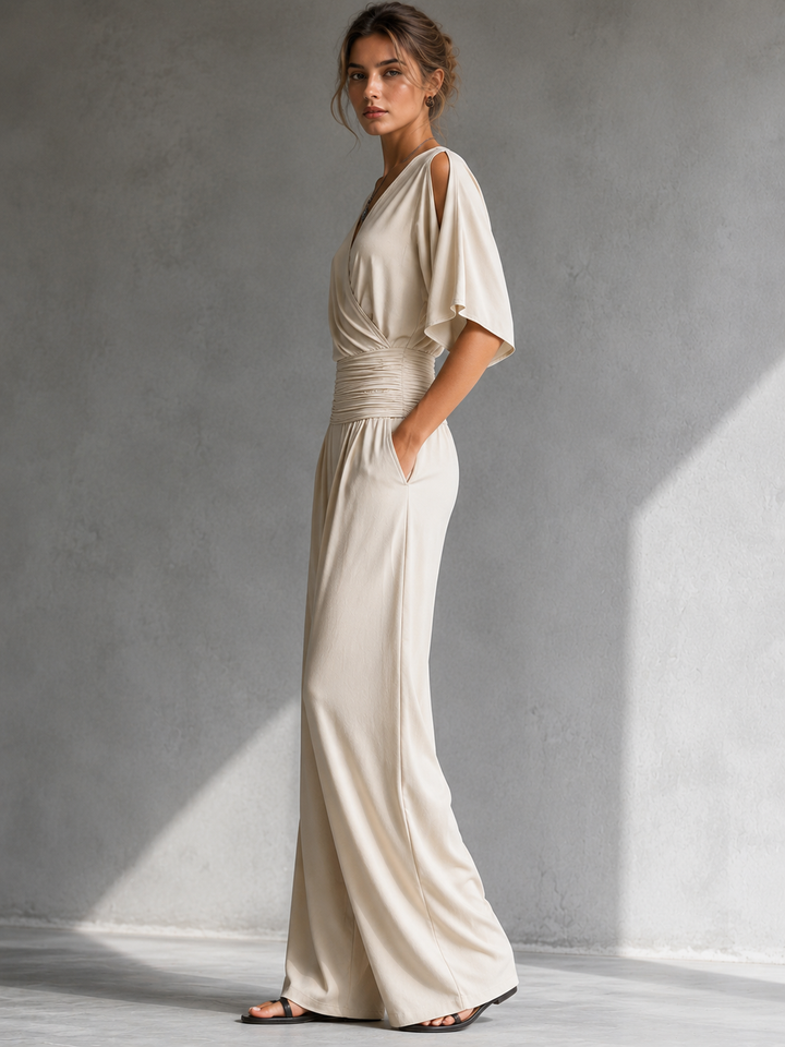 Luz | The Wrap-Front Wide-Leg Jumpsuit