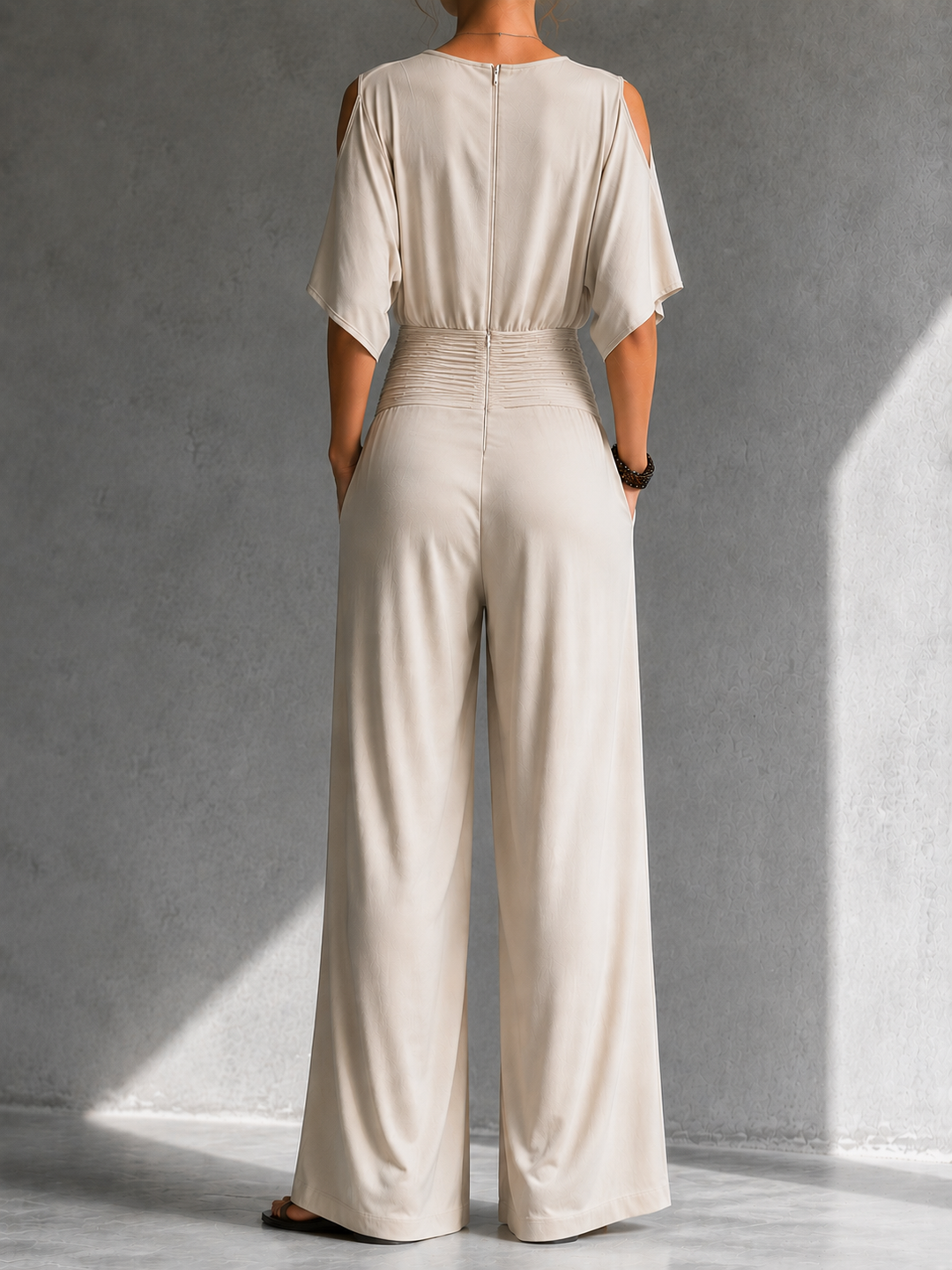 Luz | The Wrap-Front Wide-Leg Jumpsuit