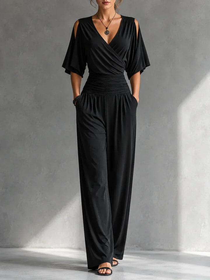 Luz | The Wrap-Front Wide-Leg Jumpsuit
