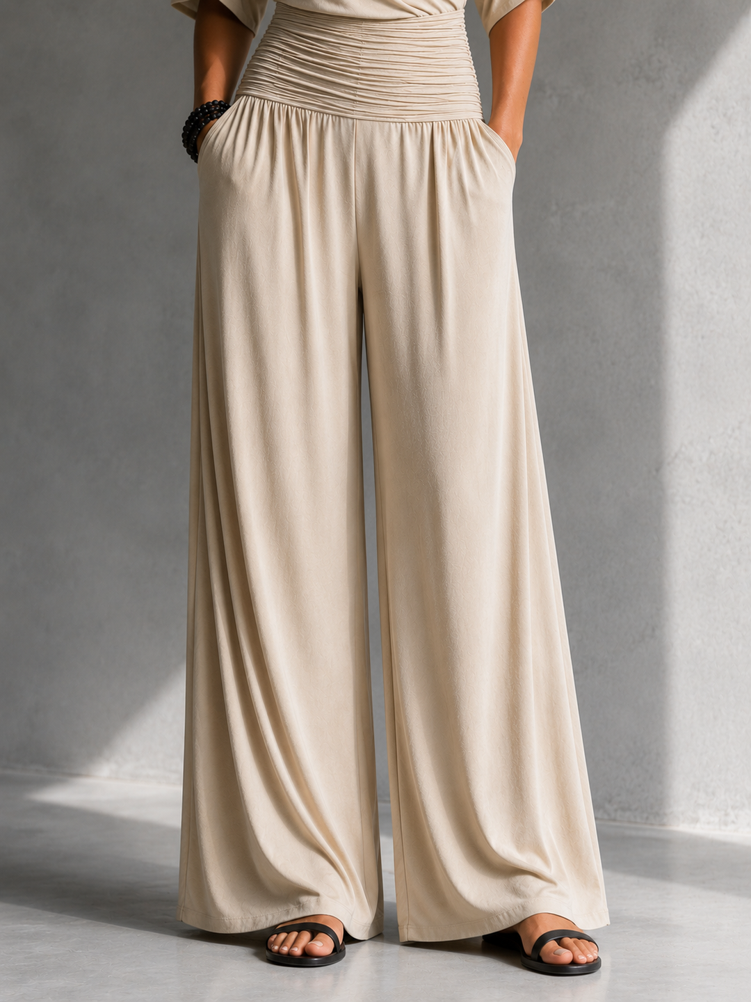 Luz | The Wrap-Front Wide-Leg Jumpsuit
