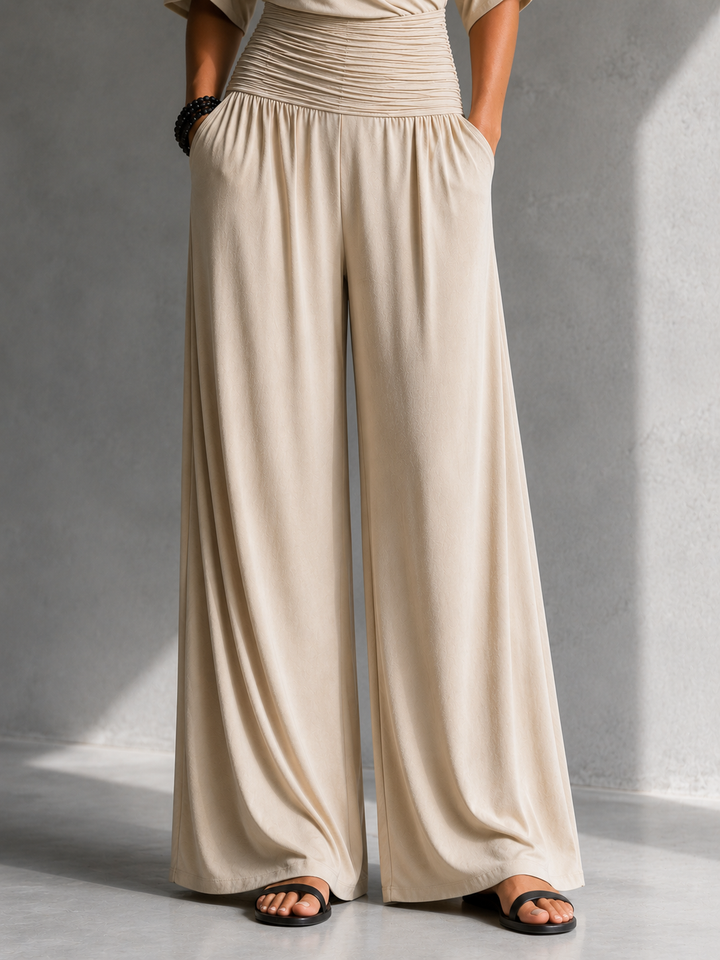 Luz | The Wrap-Front Wide-Leg Jumpsuit