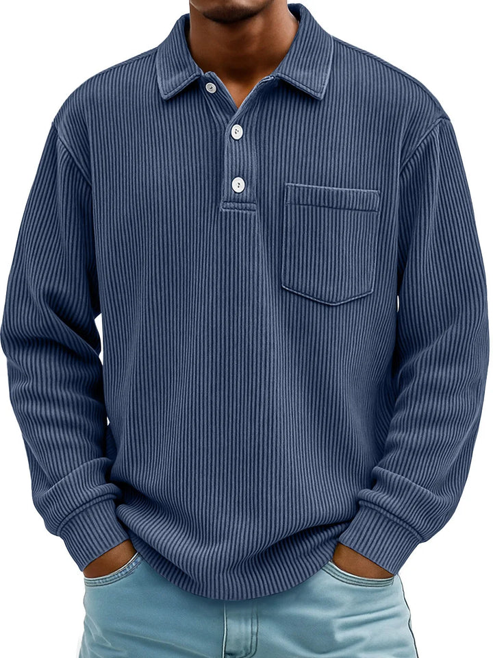 Walt | The Textured Long-Sleeve Polo