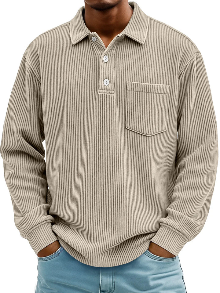 Walt | The Textured Long-Sleeve Polo