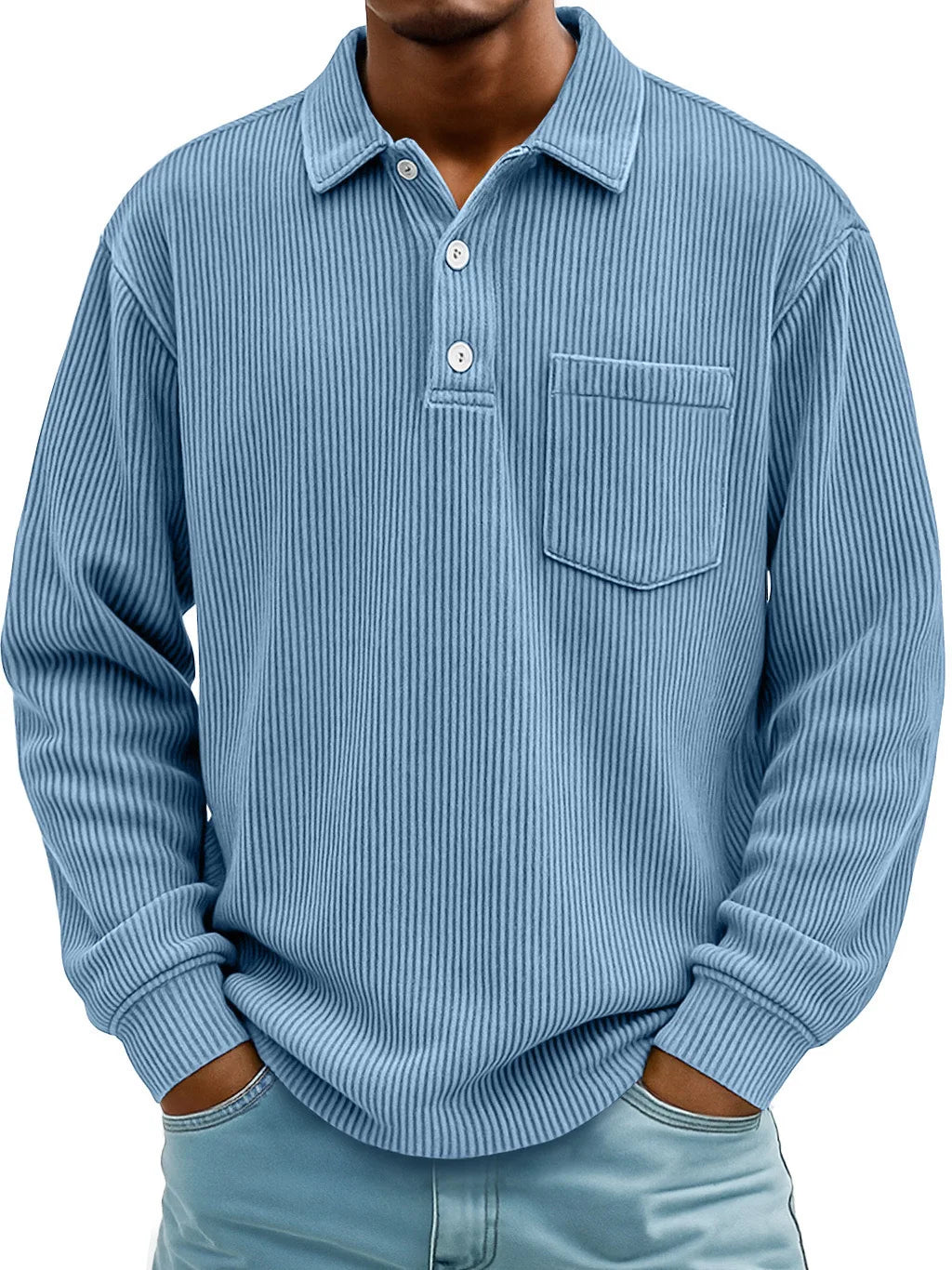 Walt | The Textured Long-Sleeve Polo