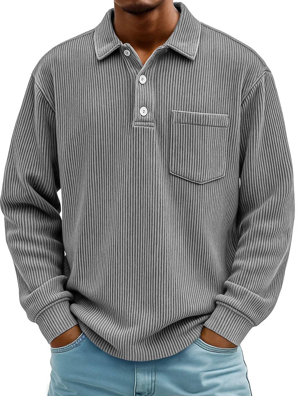 Walt | The Textured Long-Sleeve Polo