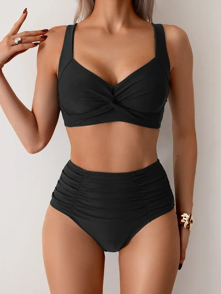 Emma | Women's Elegant Bandeau Bikini Set — Ruffle Detail