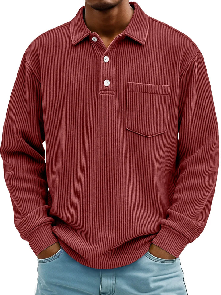 Walt | The Textured Long-Sleeve Polo