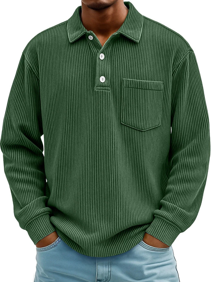 Walt | The Textured Long-Sleeve Polo
