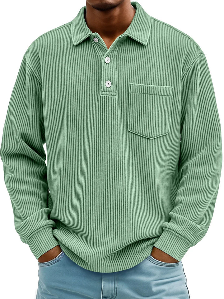 Walt | The Textured Long-Sleeve Polo