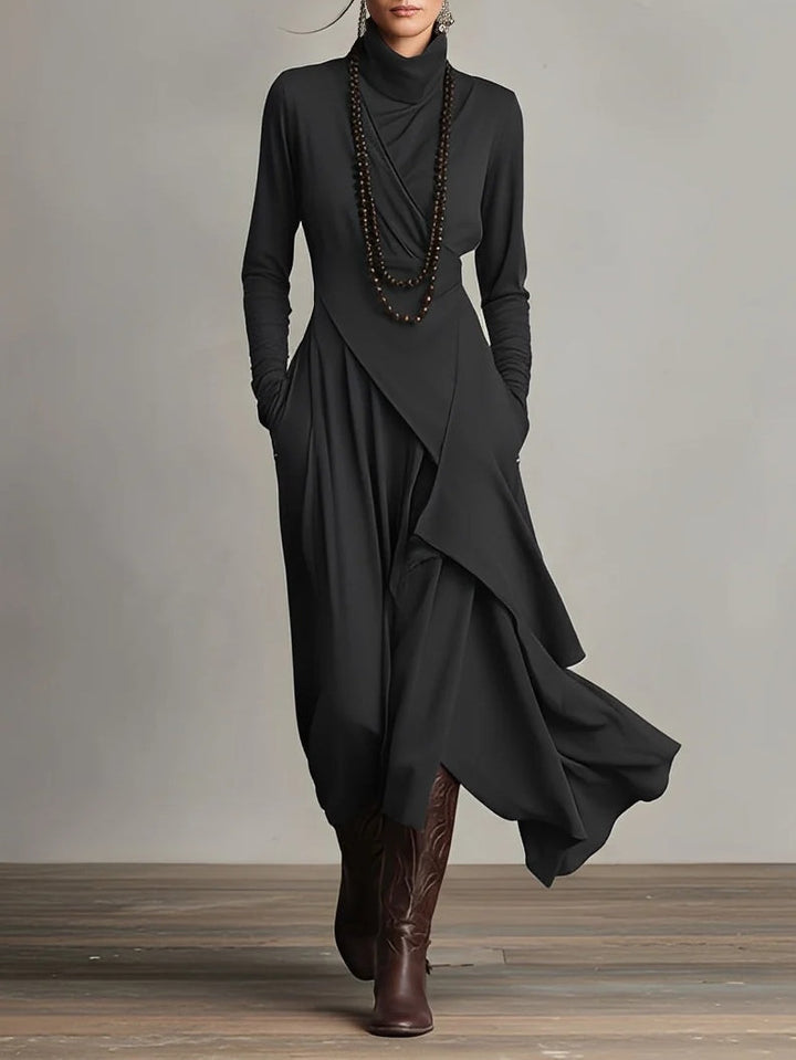 Sierra | Women's High Neck Flowing Maxi Dress — Elegant