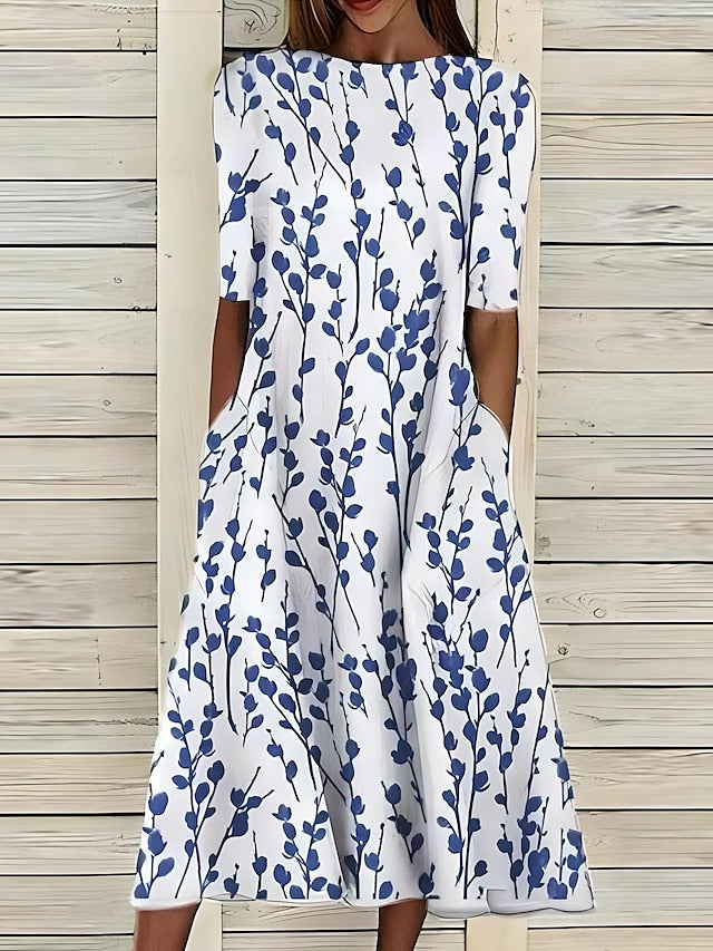 Annie | Women's Floral Midi Dress — Casual Coastal Style