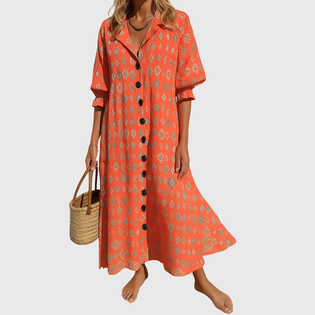 Jasmine™ | Women's Boho Lace Accent Slimming Dress