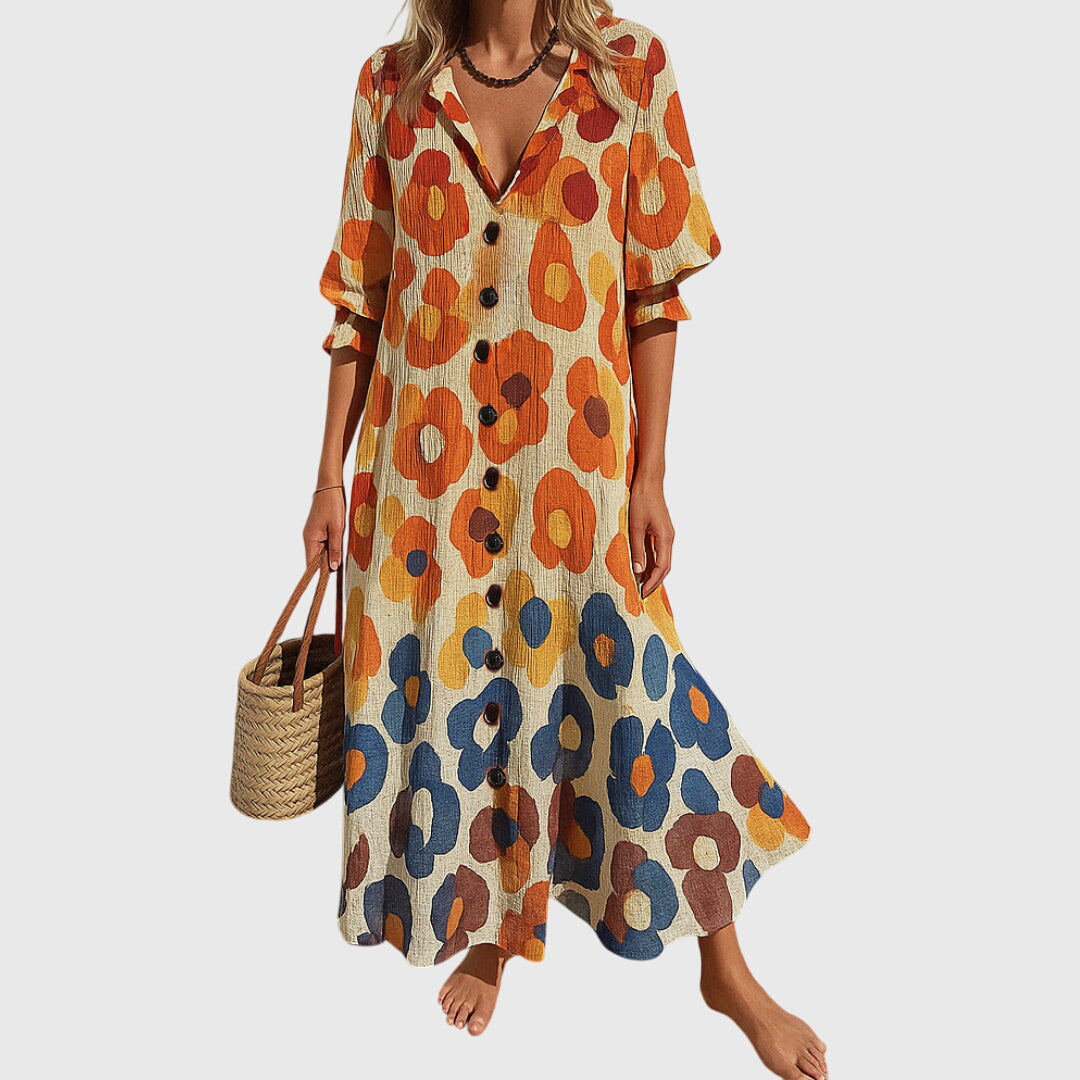 Jasmine™ | Women's Boho Lace Accent Slimming Dress
