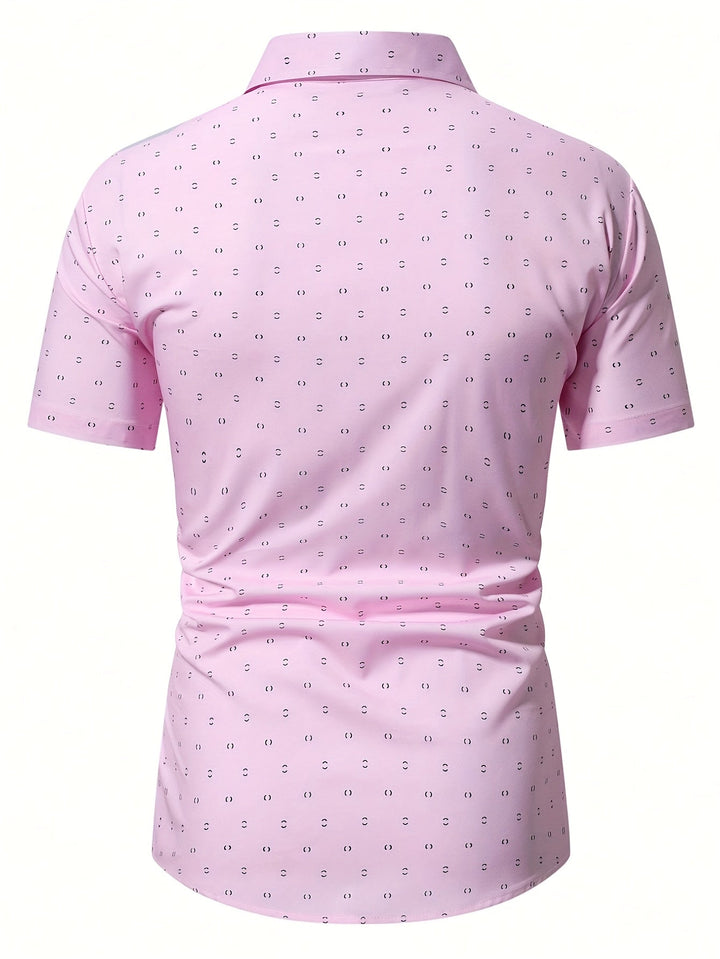 Aaron | Men's Printed Short Sleeve Shirt — Tailored Fit