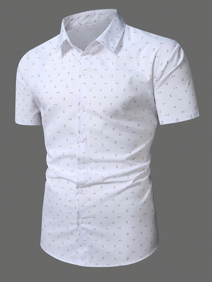 Aaron | Men's Printed Short Sleeve Shirt — Tailored Fit