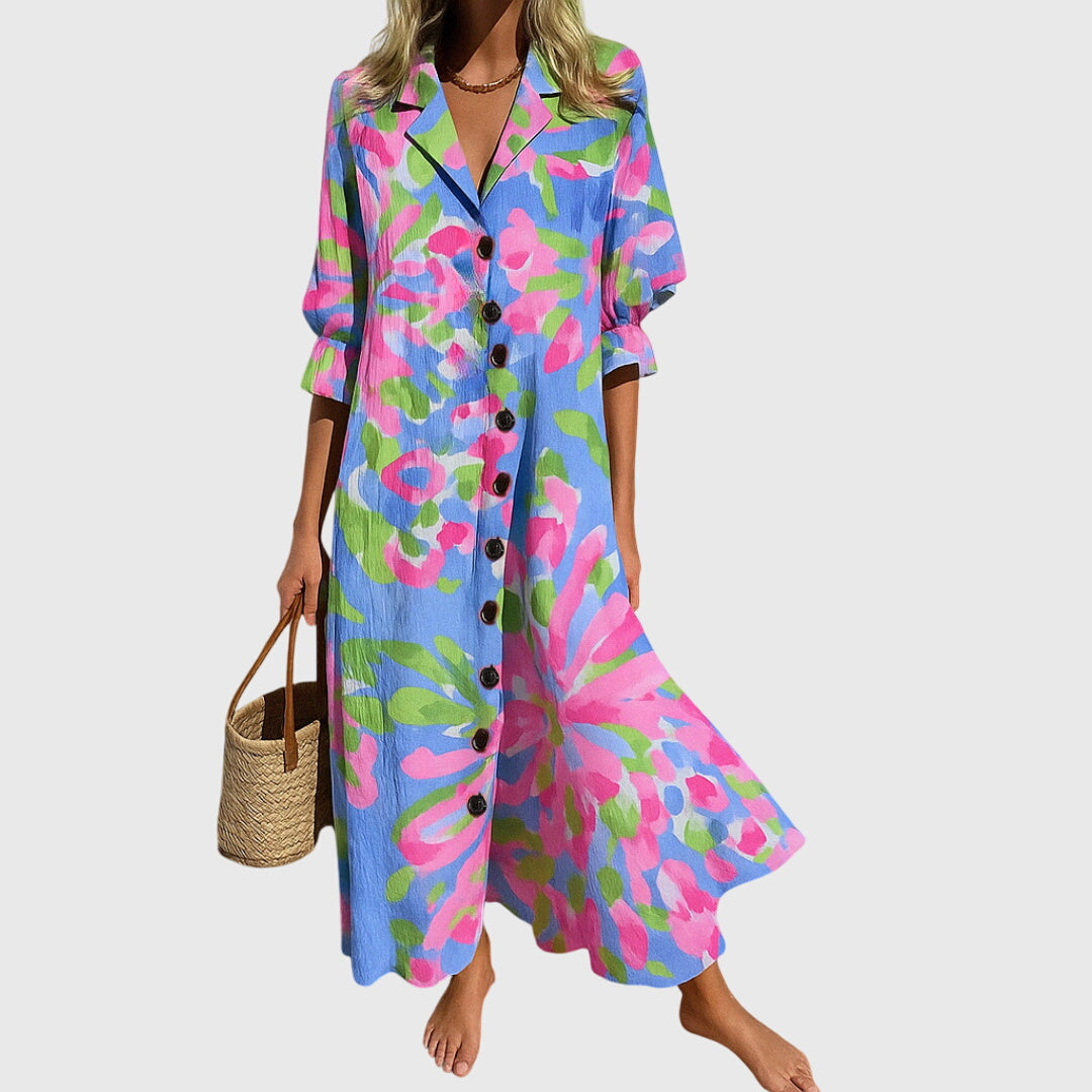 Jasmine™ | Women's Boho Lace Accent Slimming Dress