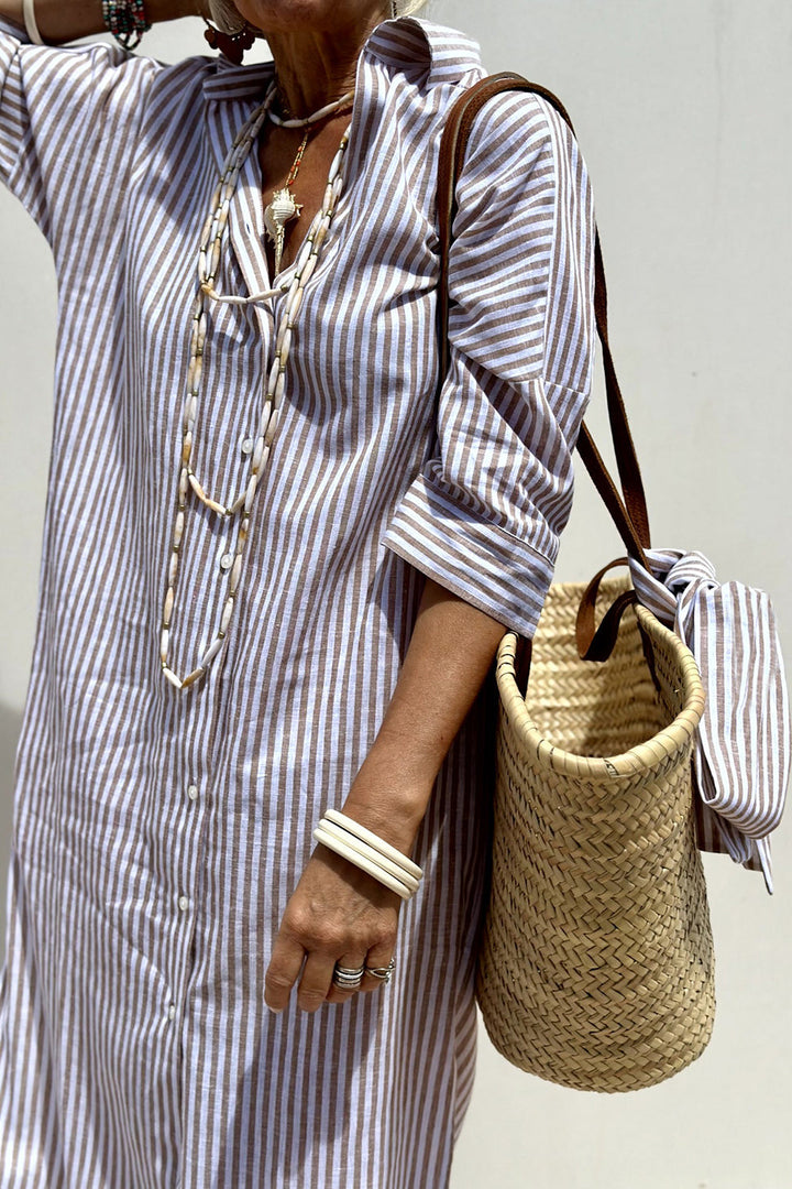 Sophia | Women's Striped Shirt Dress — Relaxed Summer Style