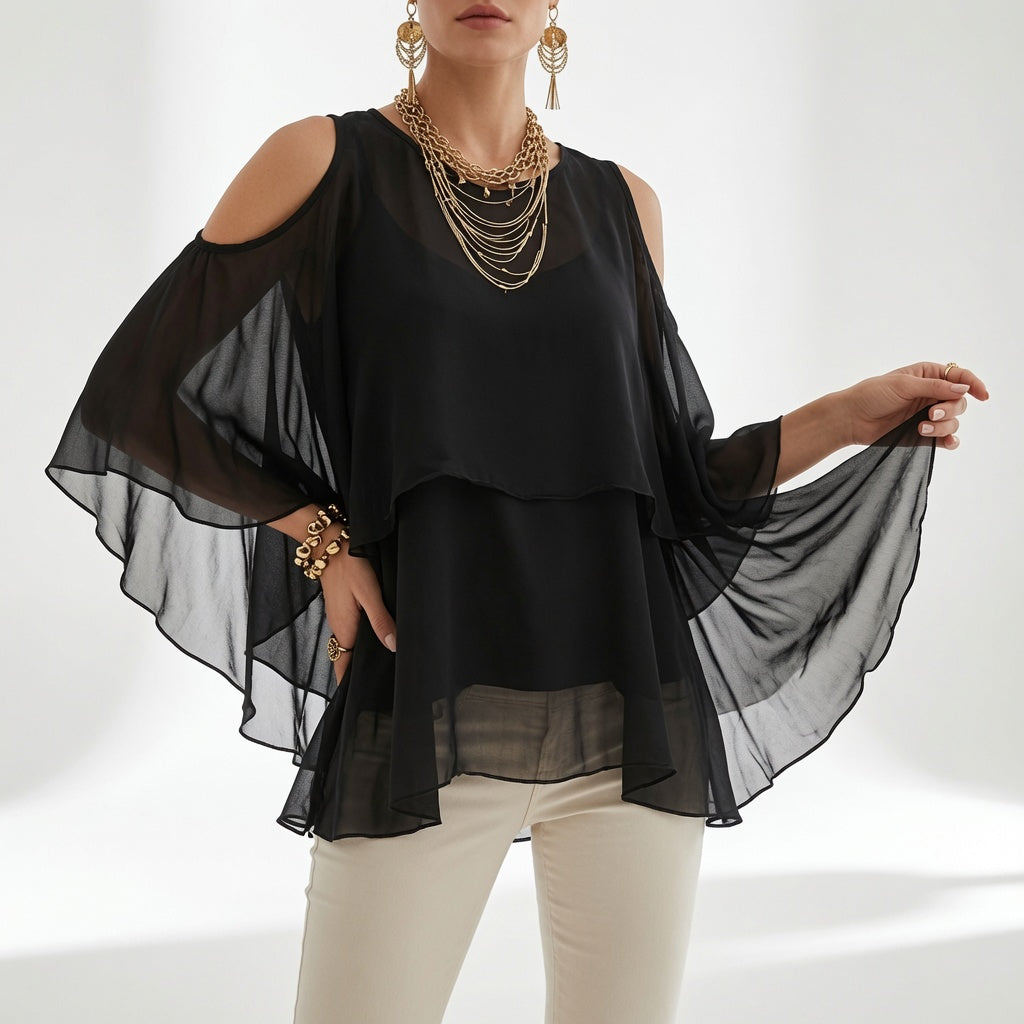 Elise | The Open-Shoulder Flowing Tunic