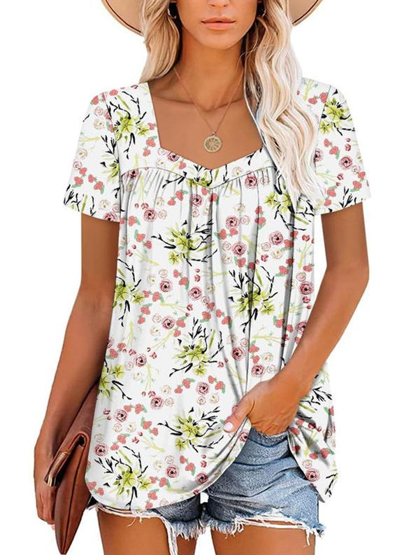 JANET | Women's Printed Short-Sleeve Top — Relaxed Fit