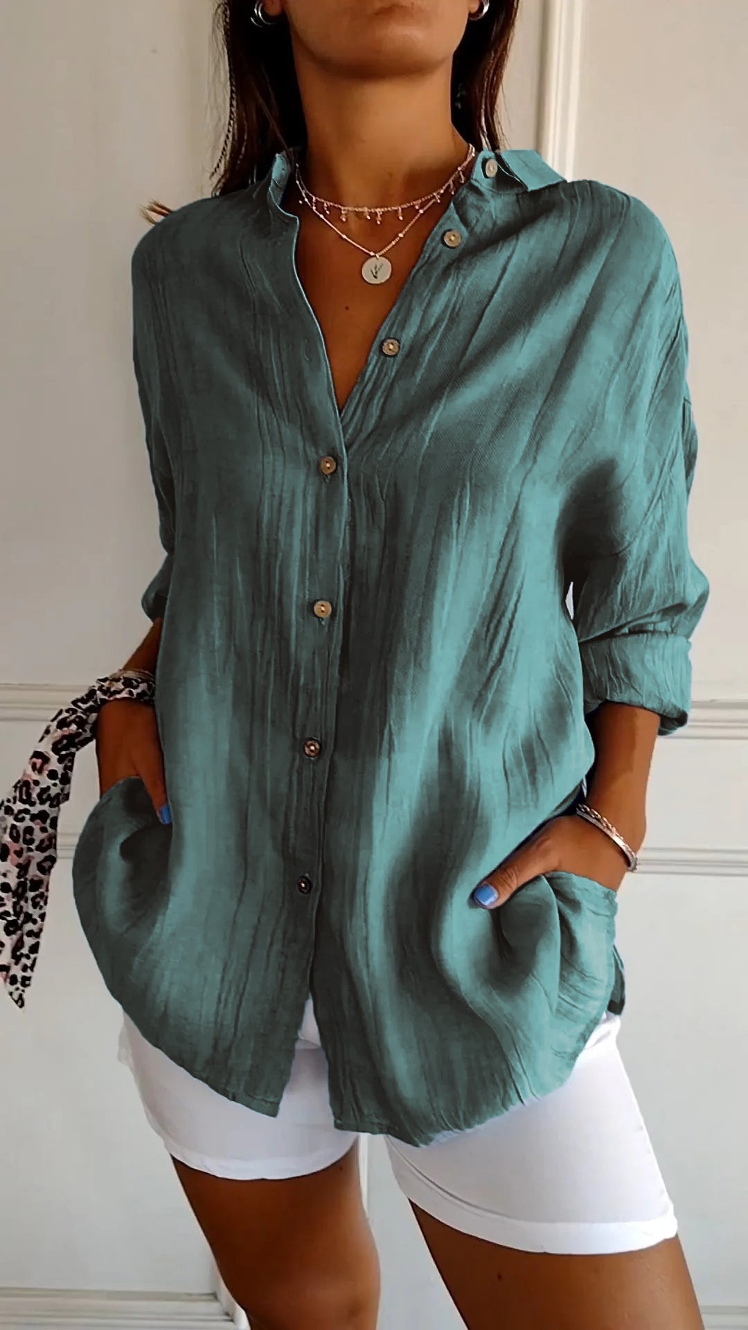 Sasha | Women's Elegant Pleated Blouse — Refined Everyday Style