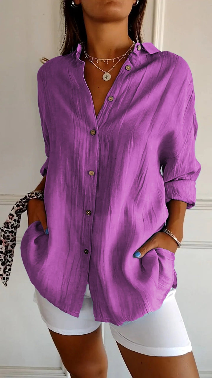 Sasha | Women's Elegant Pleated Blouse — Refined Everyday Style