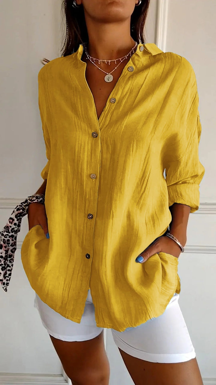 Sasha | Women's Elegant Pleated Blouse — Refined Everyday Style